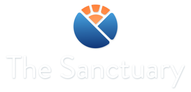 Sanctuary Logo white text